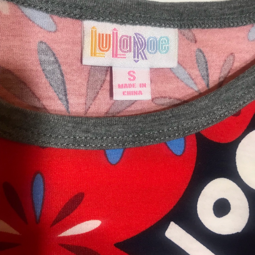 NWT Small LuLaRoe Americana Randy Raglan Baseball - Picture 3 of 4
